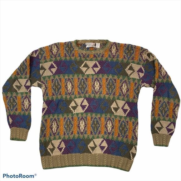 Vintage‎ Men’s Northern Isle Hand Knit Sweater XL - Picture 1 of 8